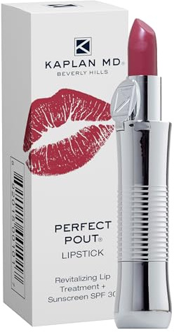 KAPLAN MD Perfect Pout SPF 30 Lipstick, Melrose | Anti-Aging, Hyaluronic Acid, Maxi-Lip Peptide, Moisturizing, Dry Lips, Non-Sticky, Cruelty-Free