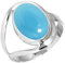 Jeweloporium Blauer Chalcedon 925 Sterling Silber Ringe für Frauen Edelstein Handgefertigt Silber Ringe Größe 65(20.7) Freundschaftstag Geschenk Cocktail Schmuck