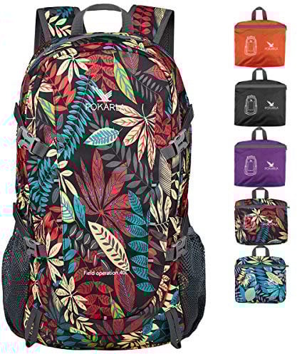 POKARLA Lightweight Packable Backpack 40L Hiking Daypack Walking Rucksack Foldable Camping Sports Outdoor Carry On Knapsack for Women Men