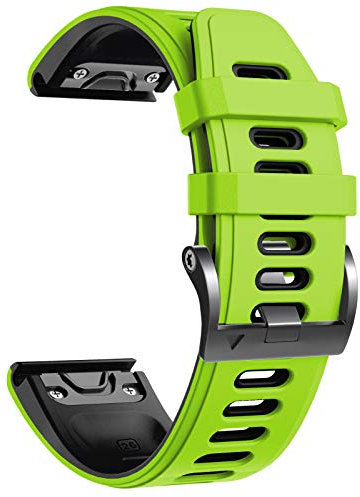 NotoCity Armband für Garmin Fenix 6x/6x Pro/5x/5x Plus/7x/7x Pro/8 51mm, Quickfit 26mm Uhrenarmband für Garmin Enduro 2, Fenix 3/3 HR, Instinct 2X, Epix Pro 51mm, Descent MK1/2,Quatix 7X(Grün-Schwarz)