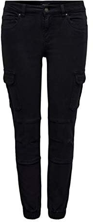 ONLY Cargo Trousers ONLMISSOURI Regular Waist Slim Fit Cargo Trousers Black 40 32 Black 1