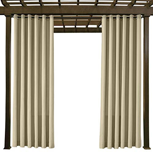 ChadMade Imperméable, Rideau Extérieur Résistant à la Décoloration Kaki L 508 x H 244 cm, Draperies à œillets Antirouille pour Porche Avant, Pergola, Cabanon, Terrasse Couverte, Gazebo (1 Panneau)