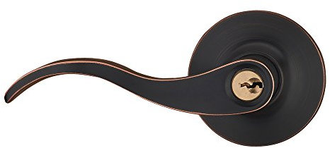 HENYIN Wave Lever Keyed Entry Door Lock/Door Knob Hardware Wave Handle and Closet Lockset(805ORB-L)