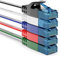 deleyCON 5x 0,25m CAT6 Plano Cable de Red 1000 Mbit Gigabit LAN - Cat 6 RJ45 Ethernet Cable de Conexión Delgado Cable de Instalación Plano - para Internet Conmutador Router Módem - Colorido