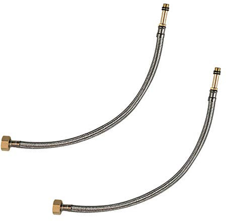 Pack of 2 Flexible Pipe Tap Connector Stainless Steel Braided Hose M10 (10mm) x 1/2 40cm Long