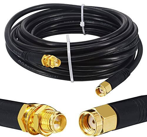 Boobrie Verbessert SuperFlex RG58 5M RP-SMA Verlängerung Kabel RP SMA-Stecker auf Buchse Kabel WIFI-Antennenverlängerungskabel geringem Verlust für 4G-WLAN-Antenne WLAN-Router IP-Kamera-Hotspot