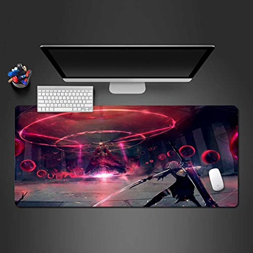 KJXNED Grands Tapis de Souris Gamer 800x300 mm XXL Guerrière De Bande Dessinée 3D Surface Texturée Caoutchouc Anti-Glissant Multifonction Mouse Pad pour Souris Gaming Filaire ou sans Fil