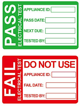 200 Stück PAT Test-Etiketten mit 20 Stück Fehlertest-Etiketten