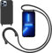 GoodcAcy Crossbody Lanyard Case for iPhone 13 Pro Max 6.7, Liquid Silicone Protective Phone Case with Strap Adjustable Neck Cord Necklace Soft Cover for iPhone 13 Pro Max 6.7, Black