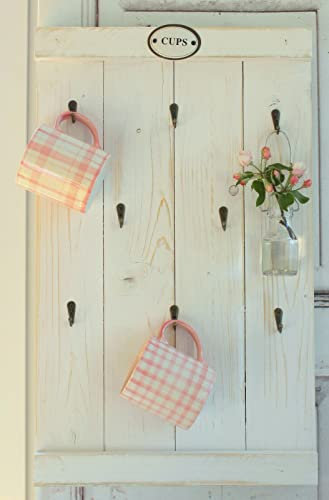 windschief-living Landhaus Tassenregal Cups Carlotta, Tassenhalter Handgefertigt Shabby Chic