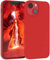 EAZY CASE custodia per cellulare in silicone premium compatibile con iPhone 13 Mini con protezione della fotocamera e rivestimento interno custodia protettiva bumper in Rosso