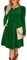 Aokosor Womens Long Sleeve Dress Ladies Casual Tunic Dress Gigot Sleeve Dress with Pockets Green Size 6-8