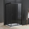 Duschkabine Schwarz 100x80cm Eckeinstieg Schiebetür 6mm ESG Glas Duschabtrennung Dusche Duschwand Höhe 185cm