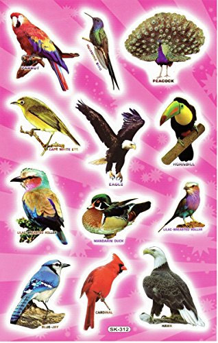1 Bogen - Vogel Adler Papagei Falke Tiere Aufkleber Sticker Promotion Kindergeburtstag Dekorieren Hobby Basteln Sammeln selbstklebend und vorgestanzt