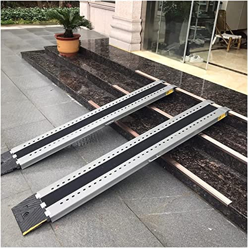 CAZARU Tragbare Rollstuhlrampen für Stufen, Mobilitätsschwellenrampe für Treppen zu Hause, Türen, Roller, leichte Handicap-Rampe aus Aluminium (Size : 160cm/5ft)