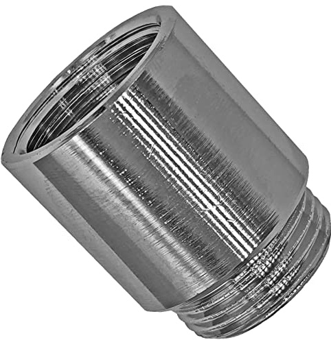 Chrom Fitting aus Messing | Hahnverlängerung IG-AG | 3/4 Zoll Gewinde x Verlängerung 50mm