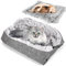 Zaleonline Katzenbett, Waschbar, Katzenmatte, Weiches Katzenkissen, 2-in-1, Katzenbett, Katzenmatte, Gemütlicher Katzenkorb Für Katzen Und Kleine Hunde, 60 cm x 50 cm, Grau