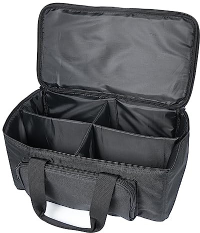 U`King Par Bag Geeignet für 4 Par Lampe, Wasserdichtes PVC Tragetasche mit 4 Fächern Verwendet zum Aufbewahren und Tragen von LED Par Licht, 40 x 20 x 23.5 cm