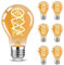 URing Glühbirne E27 LED Warmweiss Vintage - Edison LED Birne Leuchtmittel Retro E27 2200K 4W Energiesparlampe Filament Lampe Dekorative für Nostalgie Industrial Café Bar Beleuchtung, 6 Stück (A60)