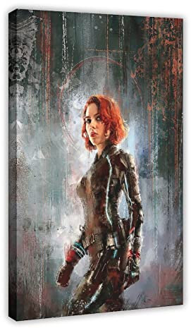 SORECI Filmcover Black Widow Natasha Romanoff Scarlett Johansson Leinwandposter Wandkunst Dekor Bild Gemälde für Wohnzimmer Schlafzimmer Dekoration Rahmenstil 20 x 30 cm