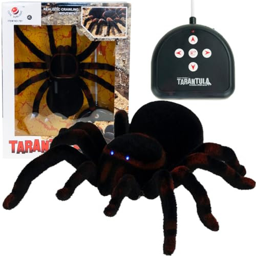 Martom Tarantula Ferngesteuerte Spinne mit Fernbedienung Vogelspinne mit leuchtenden LED-Augen und Fernbedienung – Vogelspinne-Spielzeug
