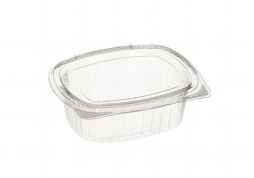 chiner - Envases de Plástico para Alimentos Rectangular | Sellado Hermético | Fácil Apertura con Aletas Bilaterales | Uso Óptimo Desde -10 hasta 85 Grados, Transparente, 250 CC