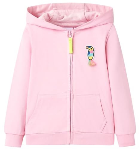Felpa con Cappuccio e Cerniera da Bambina Rosa Brillante 128