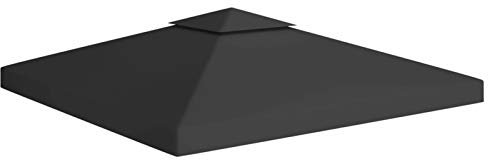 NITCA Copertura Superiore per Gazebo a 2 Strati,Telo di Ricambio per Gazebo,tettoia per Esterni e ripari,pergole e tendoni, Stile Moderno, Nero 3 x 3 m
