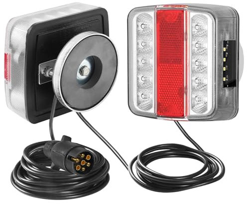 SPARKMOTO Pilotos Traseros Remolque Led Con Iman, Luces Remolque Traseras Con Cable Imán,Pilotos Remolque Led Homologados Con Luz De Matricula