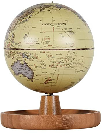 Beleuchteter Globus, 3-in-1-Globus mit Bambus-Schmucktablett, Weltglobus zum Lernen, Bildung, geografische Globen