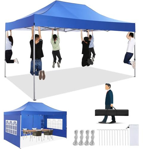 COBIZI pavillon 3x4 wasserdicht stabil Winterfest mit 4 Seitenwänden, partyzelt gartenpavillon, Blau