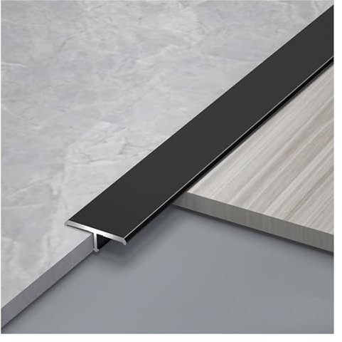 3PCS Aluminum T Molding Floor Transition Strip, 35.4in Long Transition Strips for Doorways, Metal Door Thresholds Edge Trim for Wood Floors and Tiles, Wall Seam Decor Trims, Thresholds(Black,W25xH7.4m