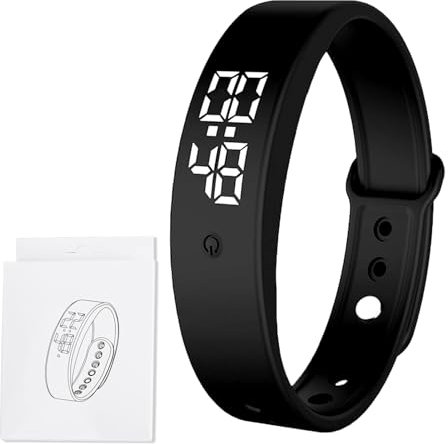 Silent Vibrating Alarm Wristband for who with Partners/New Borns/Children, 6×Alarms Pill Reminder Alarm Watch Wrist Clock 3×times Temperature Measurement for Deep Sleepers/Hearing Impaired Deaf