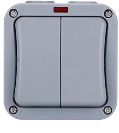 beiyaiey IP66 Wall Electrical Switch 220V Light Waterproof on Off Security Button with Fixation Night in The Pc Power(B) Easy Install Easy to Use