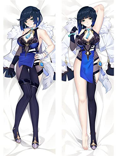 UZQFSGXA-Anime Kissenbezug Manga Kissenhülle Für Genshin Impact Yelan,Anime Pillowcase Digitaler Doppelseitiger Druck Kissenbezug,Seitenschläferkissen Bezug