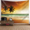 Wandteppich Strand Groß, 300x256cm Palme Meer Welle Strand Landschaft Natur Landschaft Wandteppiche Wandtuch Deko Schlafzimmer | Gelb Braun Grün