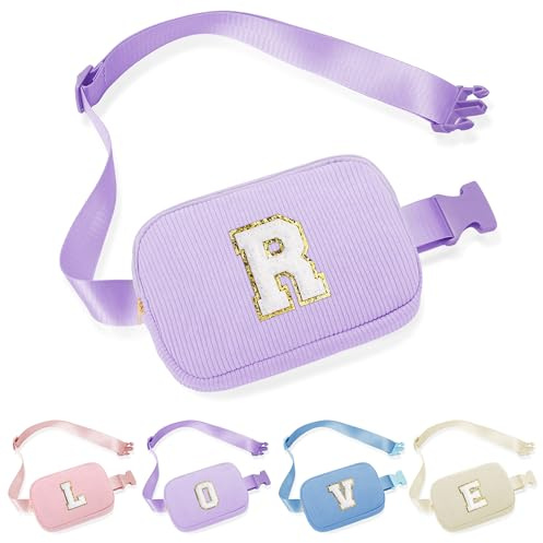 Parima Personalisierte Geschenke - Bauchtasche Frauen Buchstaben R Hüfttaschen für Teenager Mädchen Kinder Personalisierte Geschenke für Frauen Freundin Geburtstagsgeschenk für Mädchen 8 9 10 12 jahre