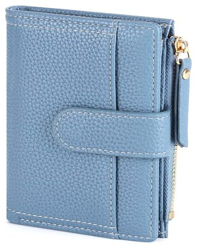 RRANCharltu Portefeuille Femme Cuir, Porte Monnaie Femme Petit Portefeuilles et Porte-Cartes avec Fermeture éclair Poche à Monnaie, Bleu