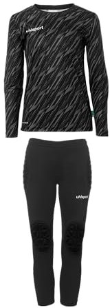 uhlsport Jungen Progressive Torwart Set Junior Trikot, Schwarz, 140 EU