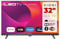 SG ELECTRONICS Xioni, Smart TV 32 Pollici, Display HD 1366x768, Android 14, Netflix, Prime Video, YouTube, Dolby Audio, HDMI, Bluetooth, Wi-Fi, DVT-2 DVB-S2, Telecomando