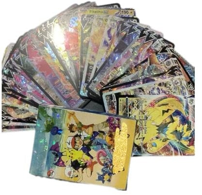 Trading Cards Set, Rainbow Holographic Collection with Pikachu and Charizard Cards (5)