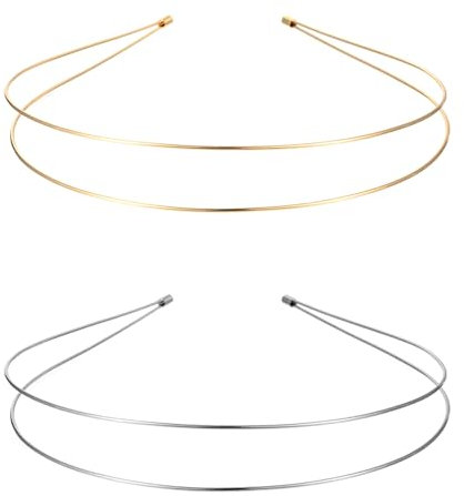 Lot de 2 bandeaux multicouches en métal fin et argenté pour femme - Couronne de mariage élégante - Accessoire de coiffure de mariée - Accessoire de coiffure pour fille