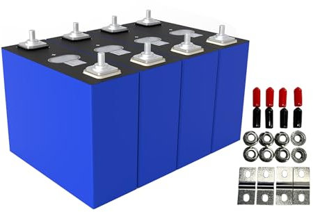 SaiJiaoYang 4pcs Celle LiFePO4 3.2V 100Ah, Batteria al Litio a Ciclo Profondo di Grado A, Supporto di più Batterie in Serie o in Parallelo Perfette per Barche, Camper, Golf, Off-Grid