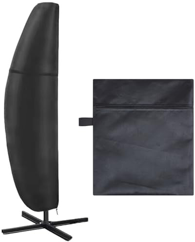 Housse de Parasol Imperméable Letsinstyle Housses de Parasol de Terrasse en Tissu Oxford 210D avec Fermeture Éclair Accessoires de Parasol Extérieur Coupe Vent pour Parapluie et Parasol Déportés