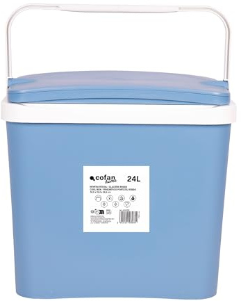 Cofan Nevera rígida de 24 litros | Color: Azul Claro | Material: Polipropileno