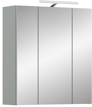 xonox.home – Spiegelschrank inkl Beleuchtung Star 60x68x19 cm Eiche hell – Moderner Bad-Schrank mit LED-Licht – Hochwertiger Wandschrank mit Spiegeltüren – Perfekte Kombination aus Funktion und Design