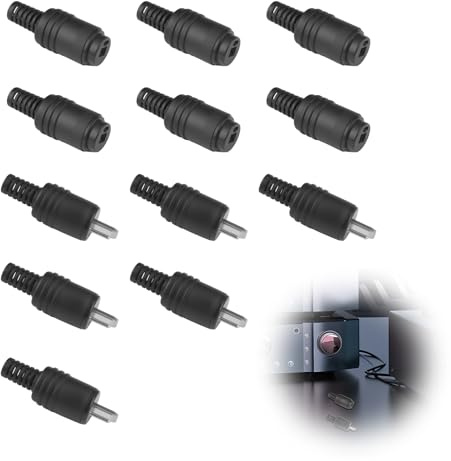 12 Pièces Connecteurs de Haut-Parleur DIN 2 Broches avec Bornes à Vis, Connecteurs Audio Mâles sans Soudure, 6 Paires de Fiches Mâles/Femelles pour Câbles de Haut-Parleur HiFi pour Systèmes Audio