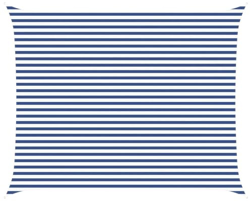 vidaXL Sonnensegel Blau und Weiß 5 x 4 m 100% Polyester Oxford, Moderner Balkonschatten, rechteckiges Garten-Markise, UV-beständig, Poolabdeckung, wetterfester Schutz