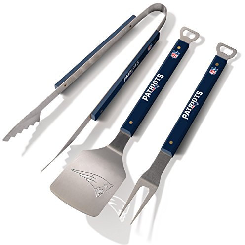 YouTheFan NFL New England Patriots Spirit Series 3-teiliges Grill-Set, Edelstahl, 55,9 x 22,9 cm