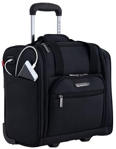 TPRC Smart-Untersitz-Handgepäck mit USB-Ladeanschluss, 38,1 cm, Schwarz, Underseater 15-Inch